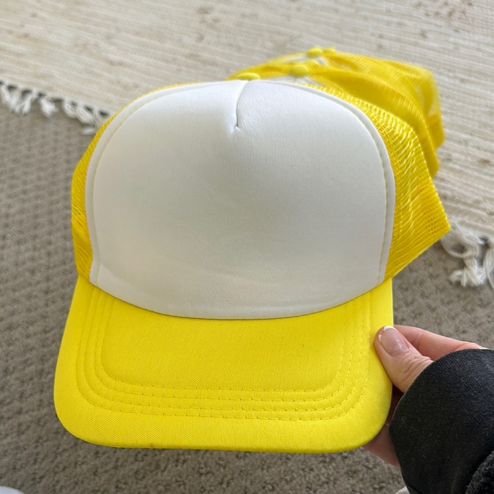 Yellow and White Trucker Hat